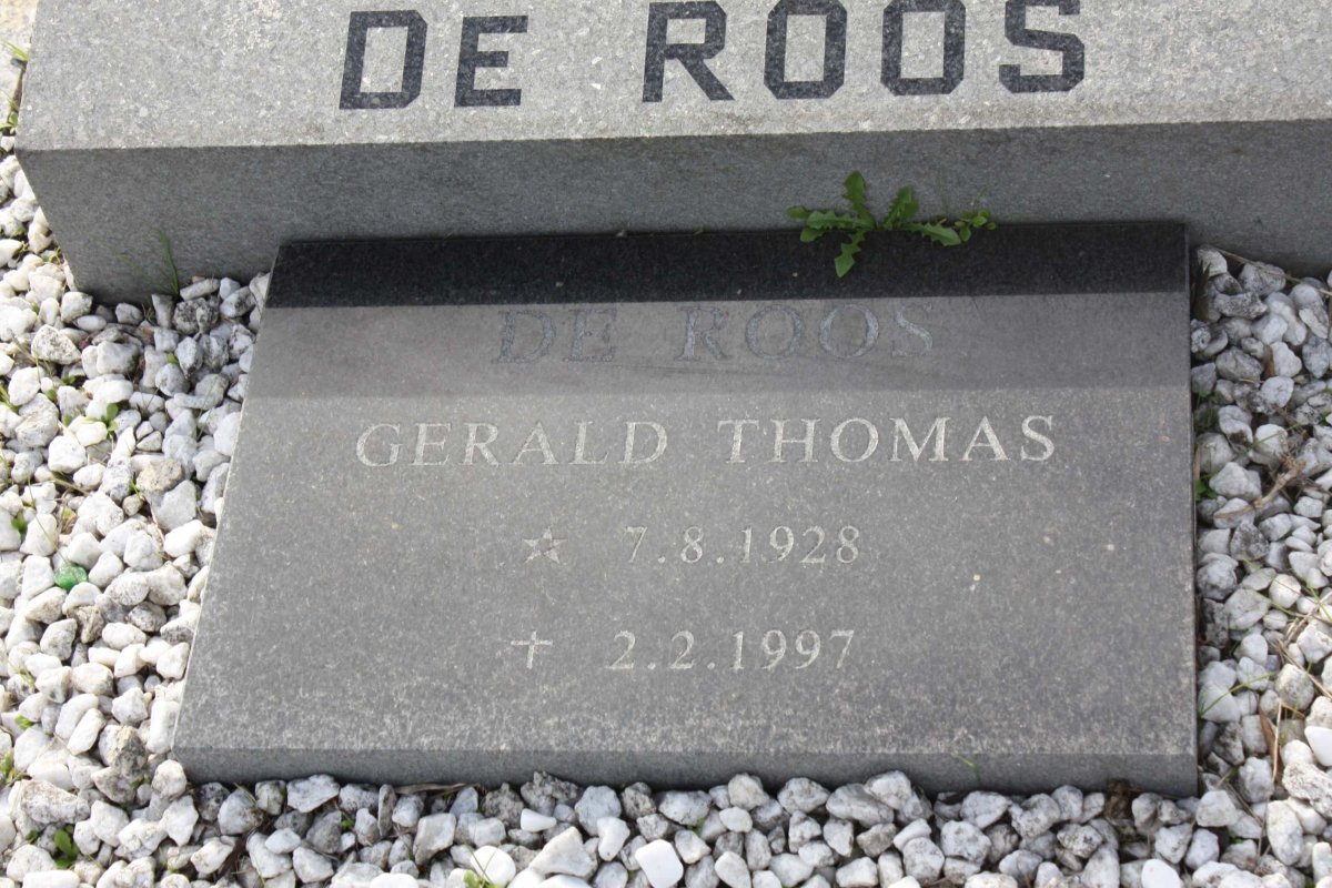 DE ROOS Gerald Thomas 1928-1997