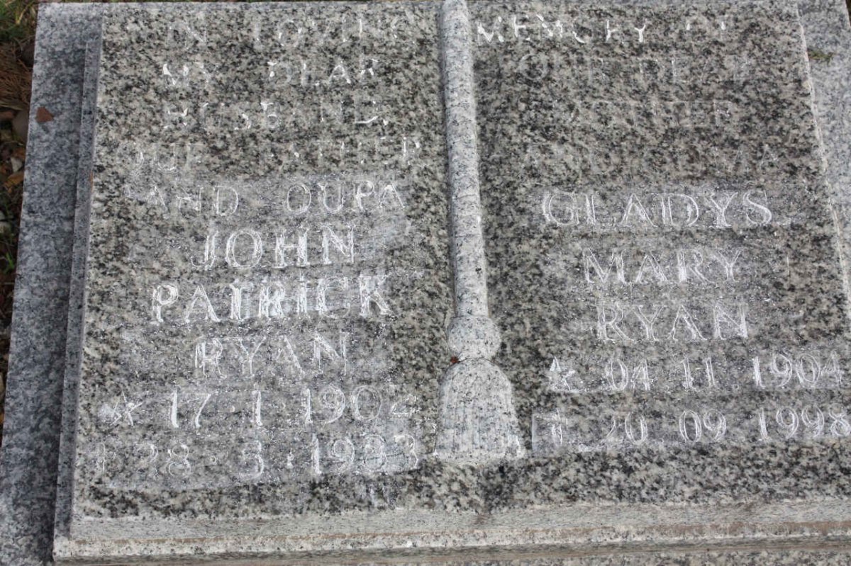 RYAN John Patrick 1902-1983 &amp; Gladys Mary 1904-1998