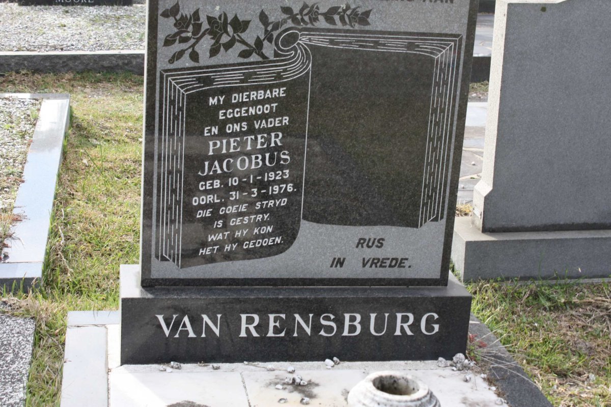 RENSBURG Pieter Jacobus, van 1923-1976