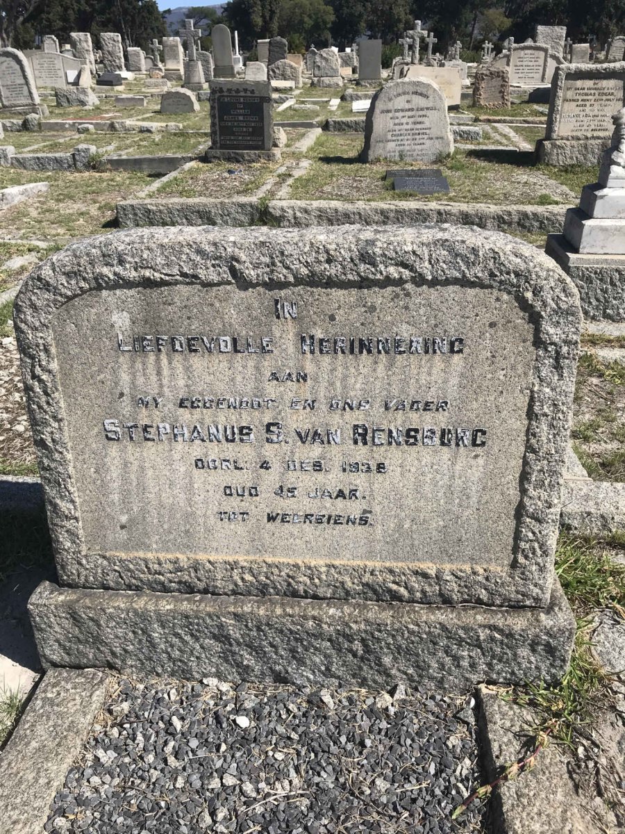 RENSBURG Stephanus S., van -1938
