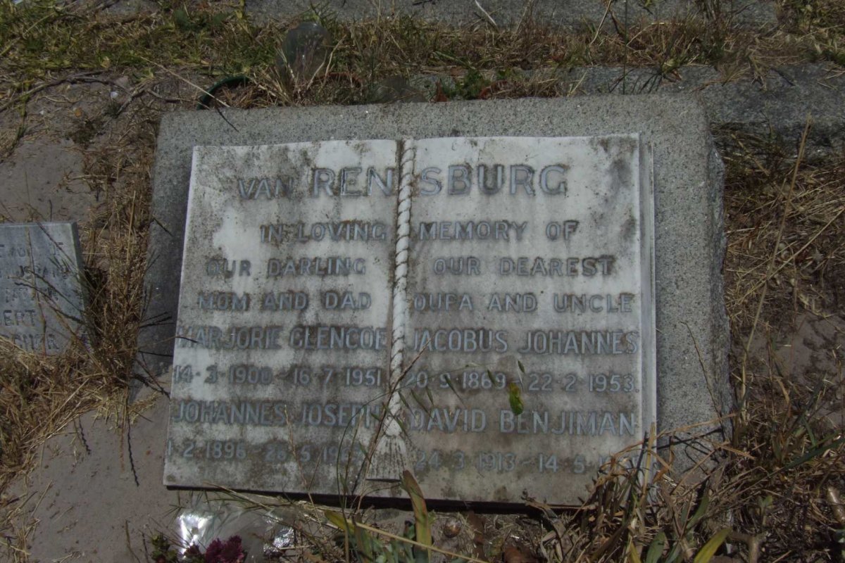 RENSBURG Johannes Joseph, van 1896-1967 &amp; Marjorie Glencoe 1900-1951