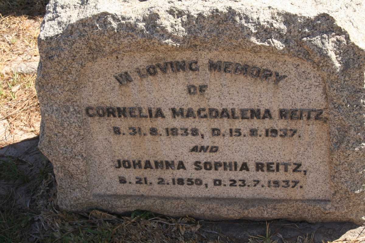 REITZ Cornelia Magdalena 1838-1937 :: REITZ Johanna Sophia 1850-1937