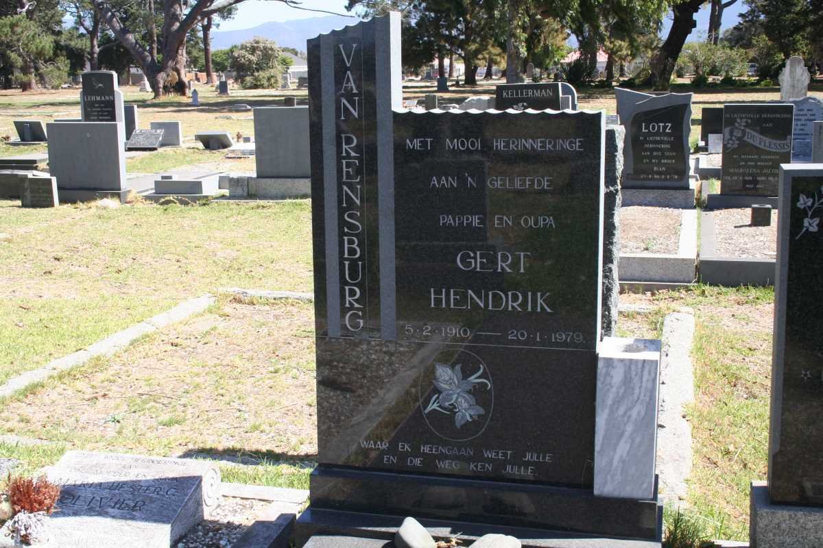 RENSBURG Gert Hendrik, van 1910-1979