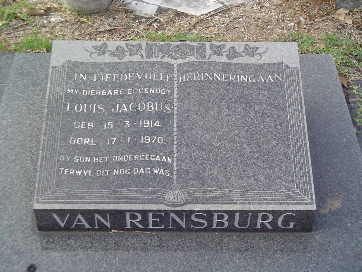 RENSBURG Louis Jacobus, van 1914-1970