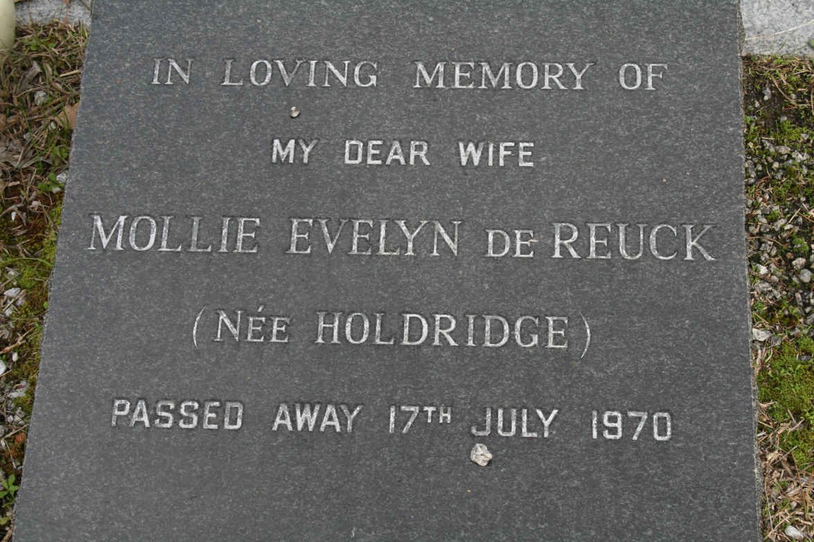 REUCK Mollie Evelyn, de nee HOLDRIDGE -1970