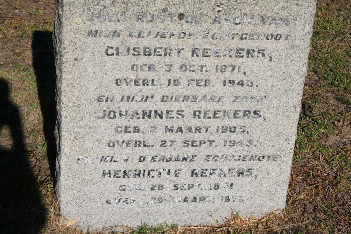 REEKERS Gijsbert 1871-1943 &amp; Henriette 1874-197? :: REEKERS Johannes 1905-1943