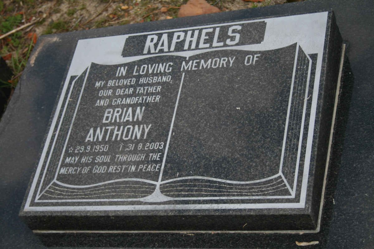 RAPHELS Brian Anthony 1950-2003