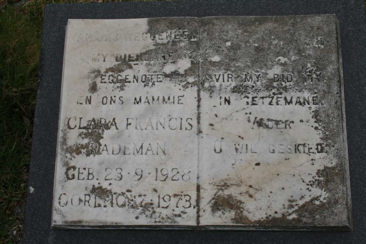 RADEMAN Clara Francis 1928-1973