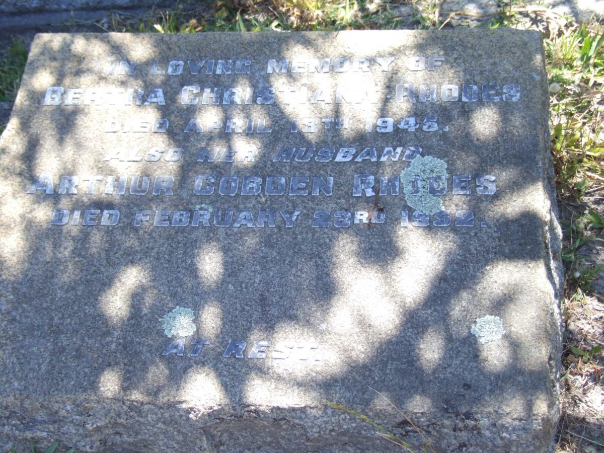 RHODES Arthur Cobden -1952 &amp; Bertha Christiana -1945
