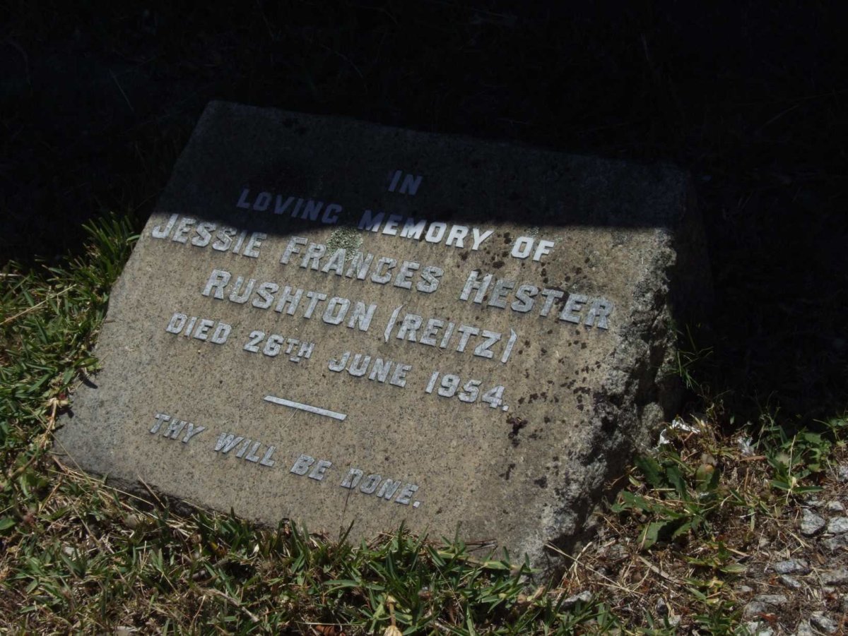 RUSHTON Jessie Frances Hester nee REITZ -1954