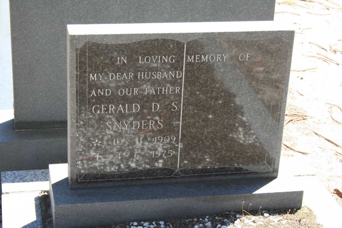 SNYDERS Gerald D.S. 1909-1975