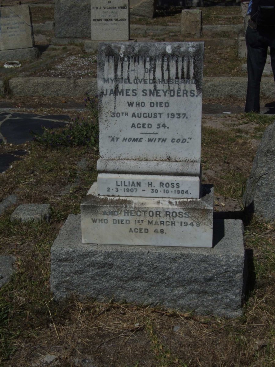 SNEYDERS James -1937 :: ROSS Lilian H. 1907-1984 :: ROSS Hector -1949