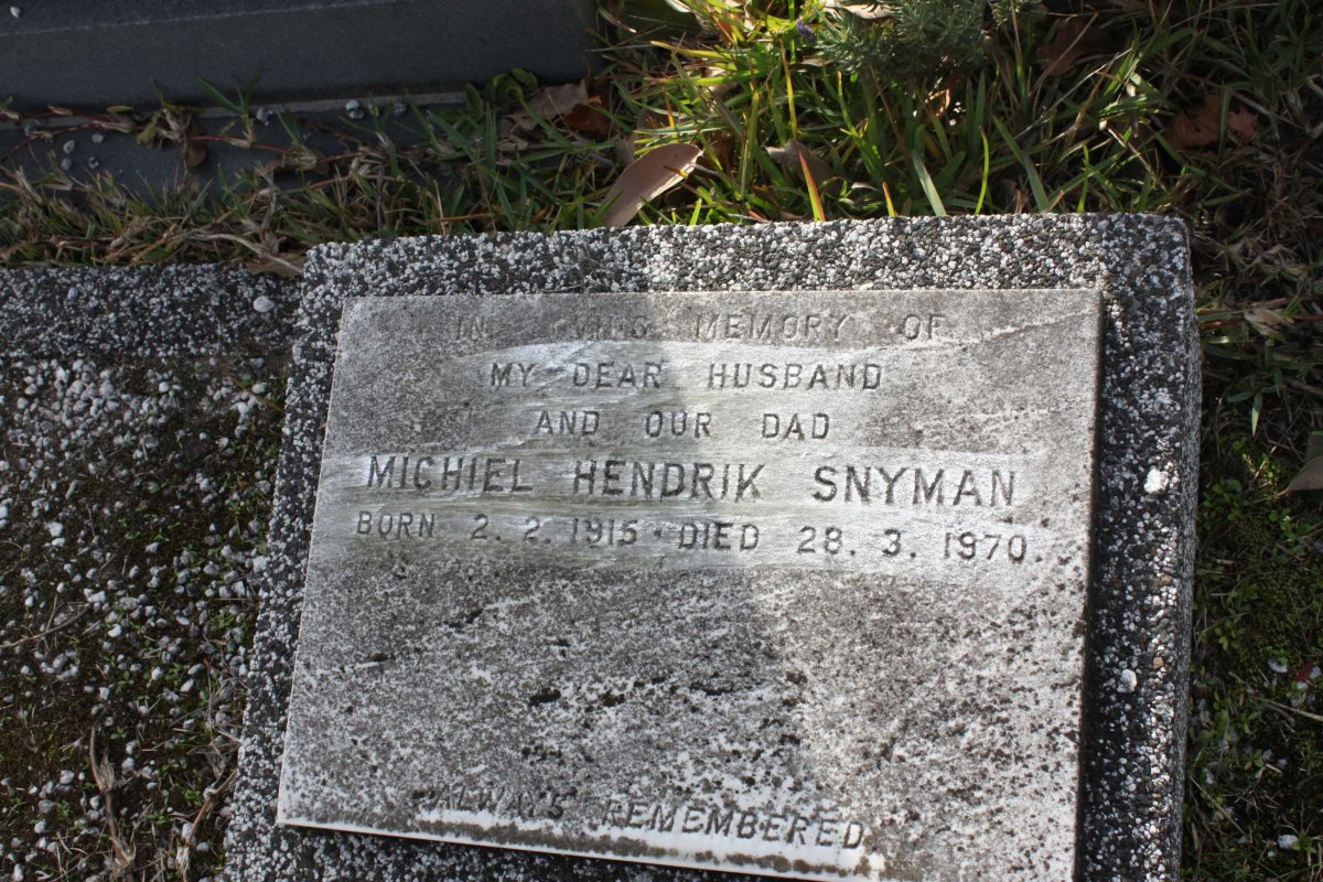 SNYMAN Michiel Hendrik 1915-1970