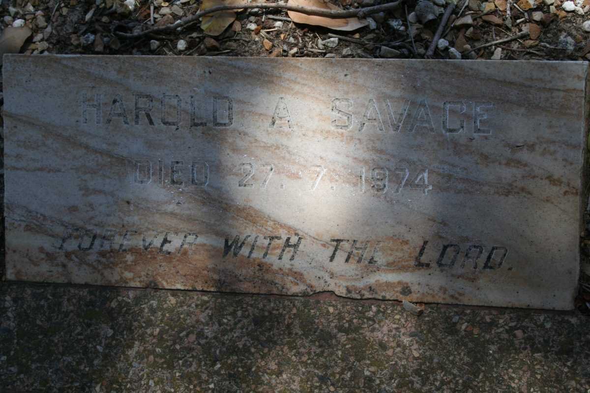 SAVAGE Harold A. -1974