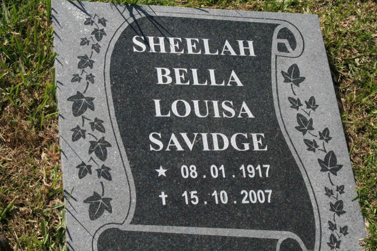SAVIDGE Sheelah Bella Louisa 1917-2007