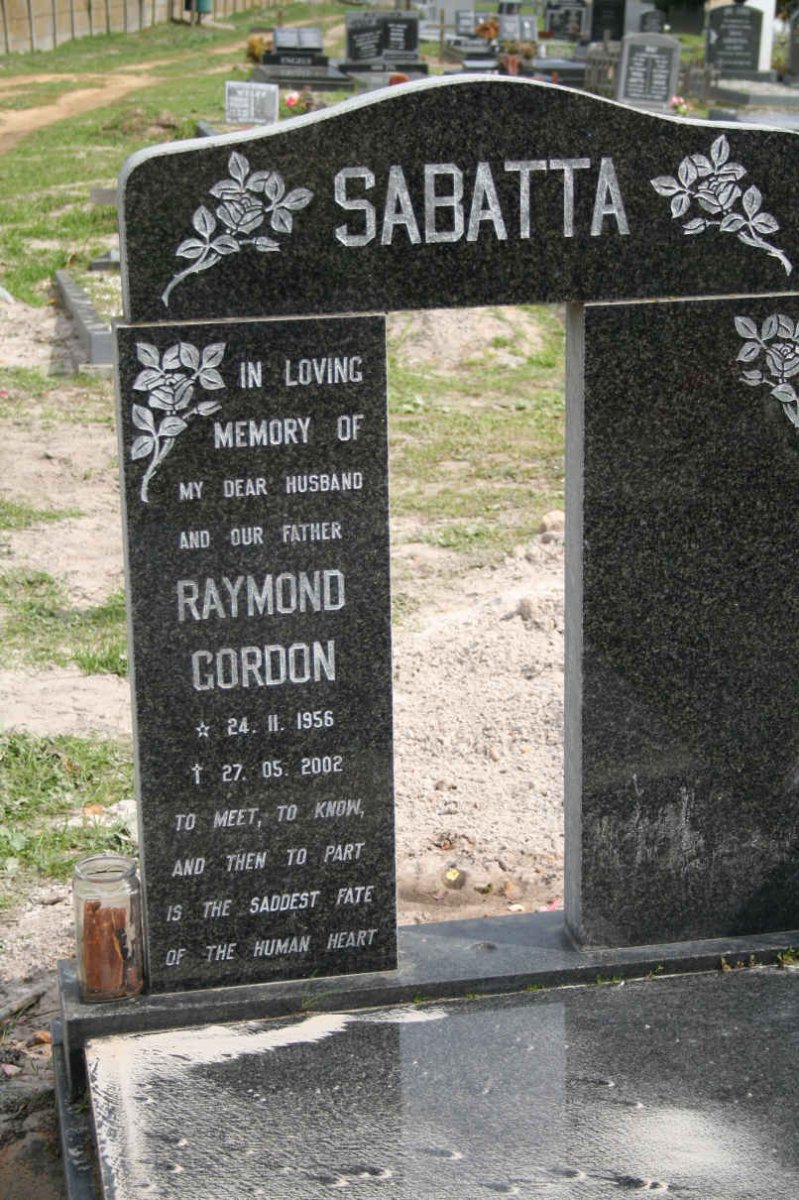 SABATTA Raymond Gordon 1956-2002