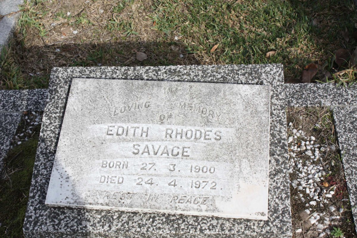 SAVAGE Edith Rhodes 1900-1972