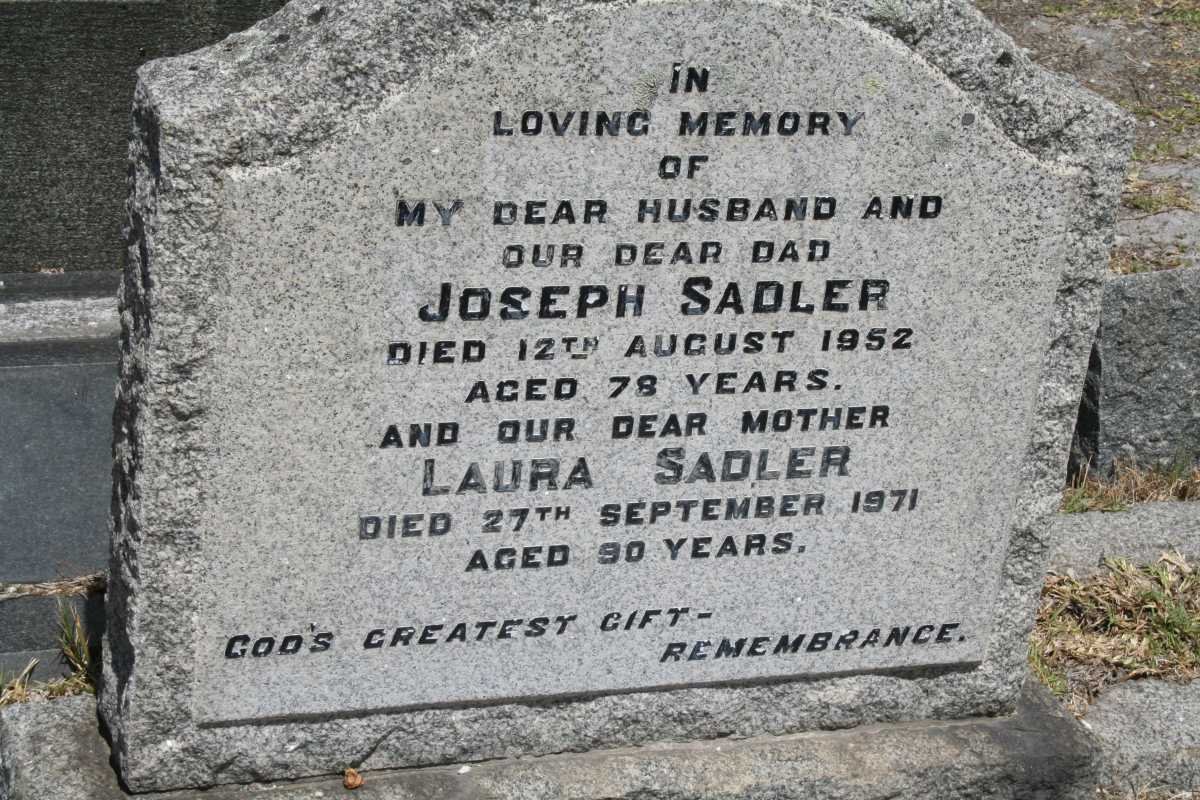 SADLER Joseph -1952 &amp; Laura -1971