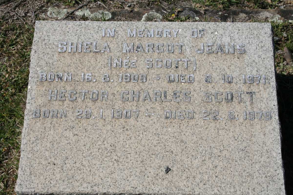 SCOTT Hector Charles 1907-1979 :: JEANS Shiela Margot nee SCOTT 1909-1971 