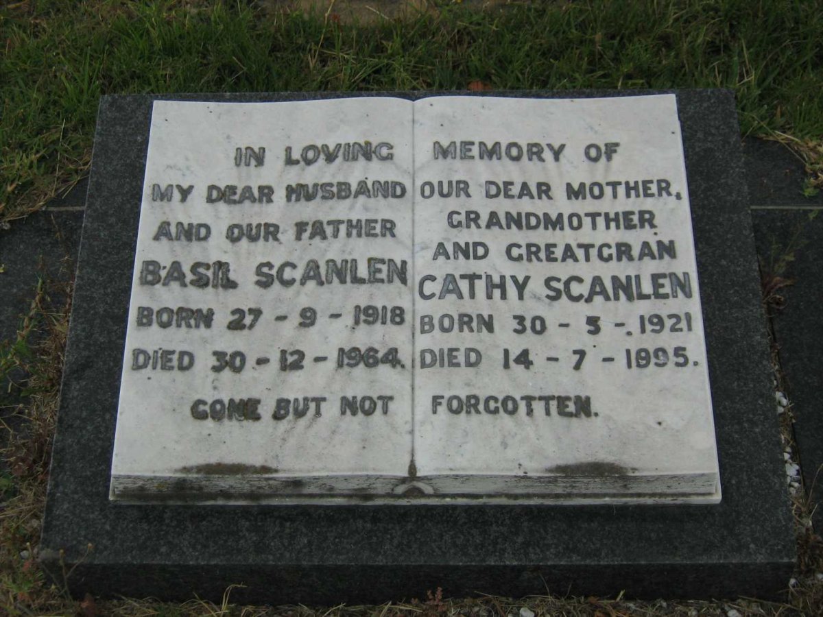 SCANLEN Basil 1918-1964 &amp; Cathy 1921-1995