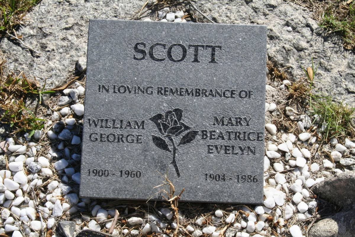 SCOTT William George 1900-1960 &amp; Mary Beatrice Evelyn 1904-1986