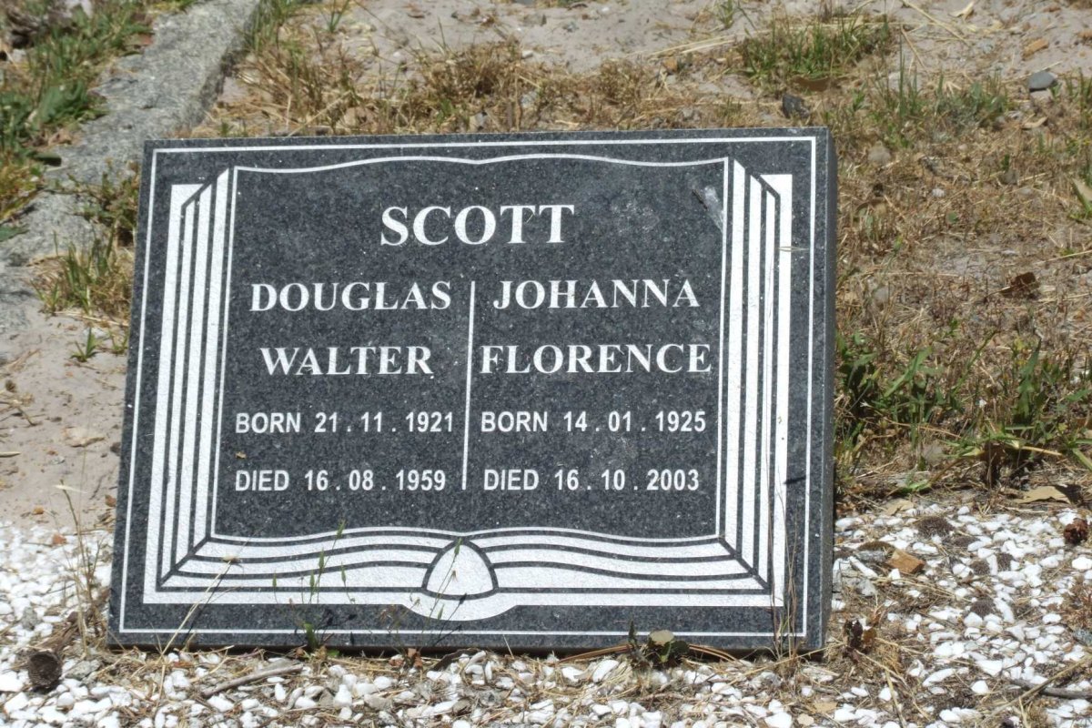 SCOTT Douglas Walter 1921-1959 &amp; Johanna Florence 1925-2003