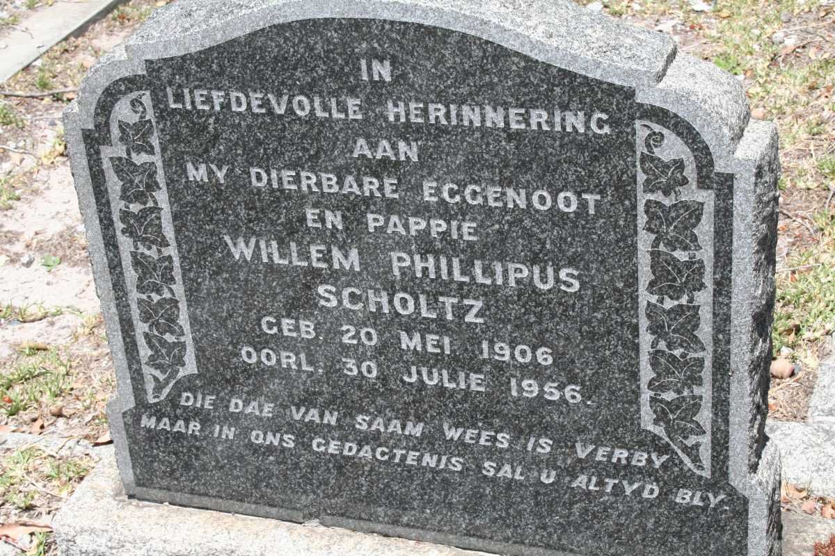 SCHOLTZ Willem Phillipus 1906-1956
