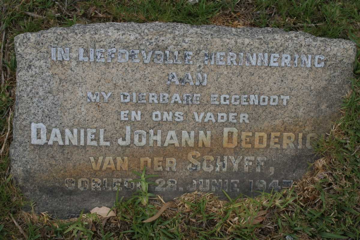 SCHYFF Daniel Johann Dederich, van der -1947