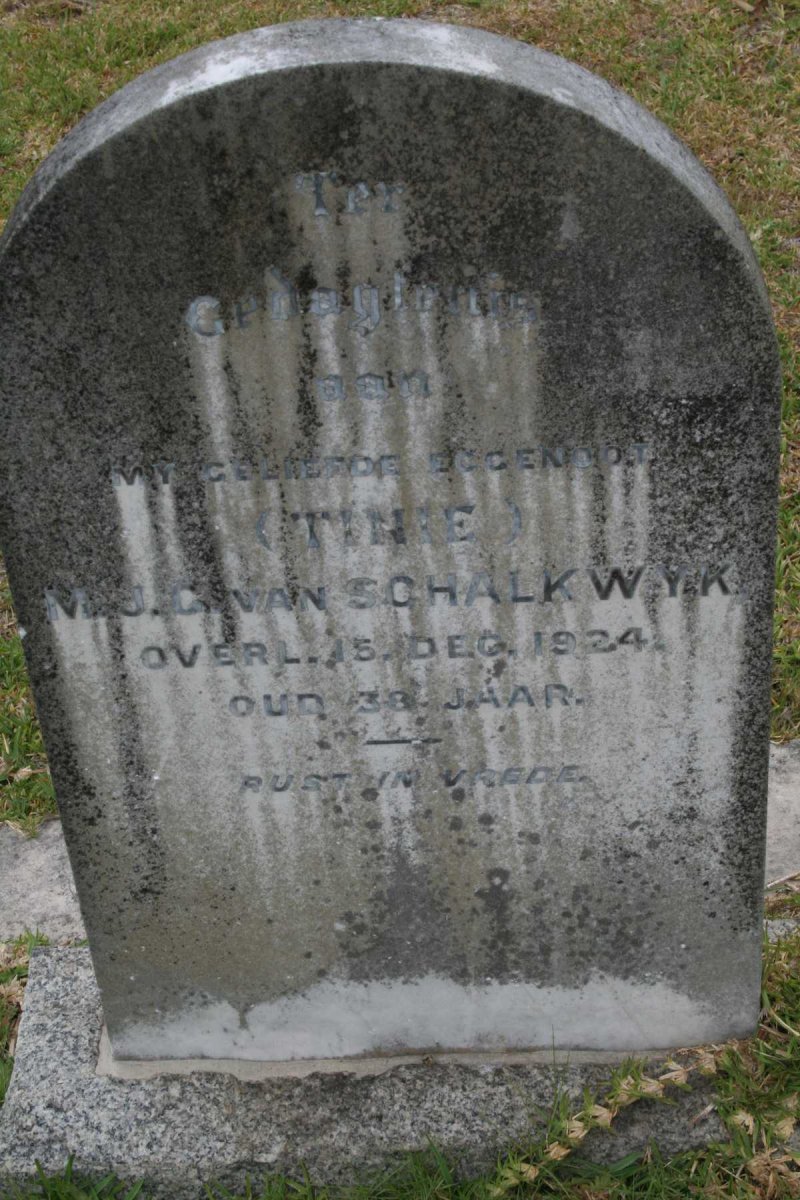 SCHALKWYK M.J.G., van -1924