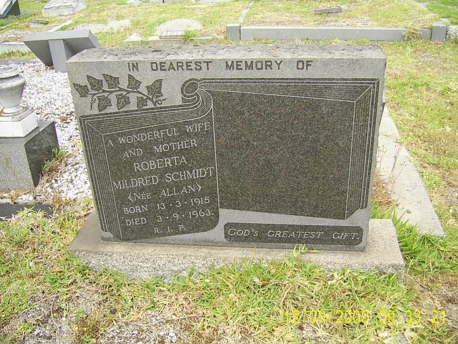 SCHMIDT Roberta Mildred nee ALLAN 1915-1963