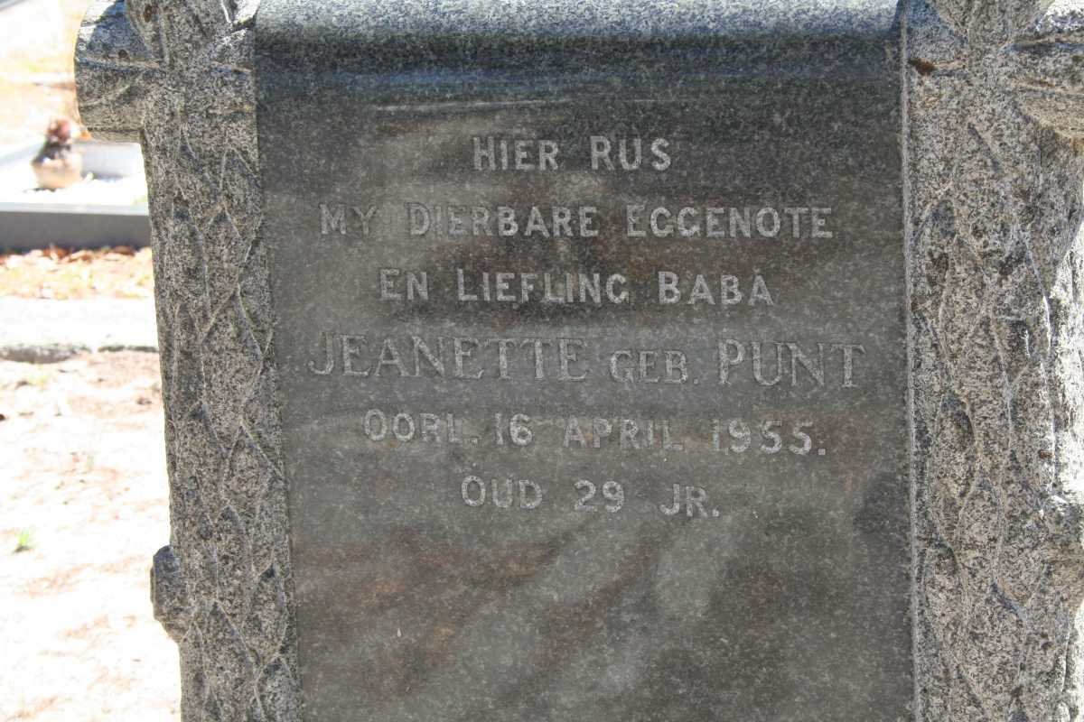 SLABBER Jeanette nee PUNT -1955 :: SLABBER ?
