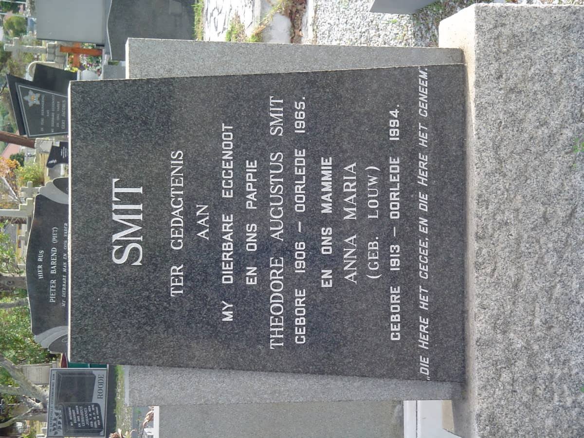SMIT Theodore Augustus 1906-1965 &amp; Anna Maria LOUW 1913-1994