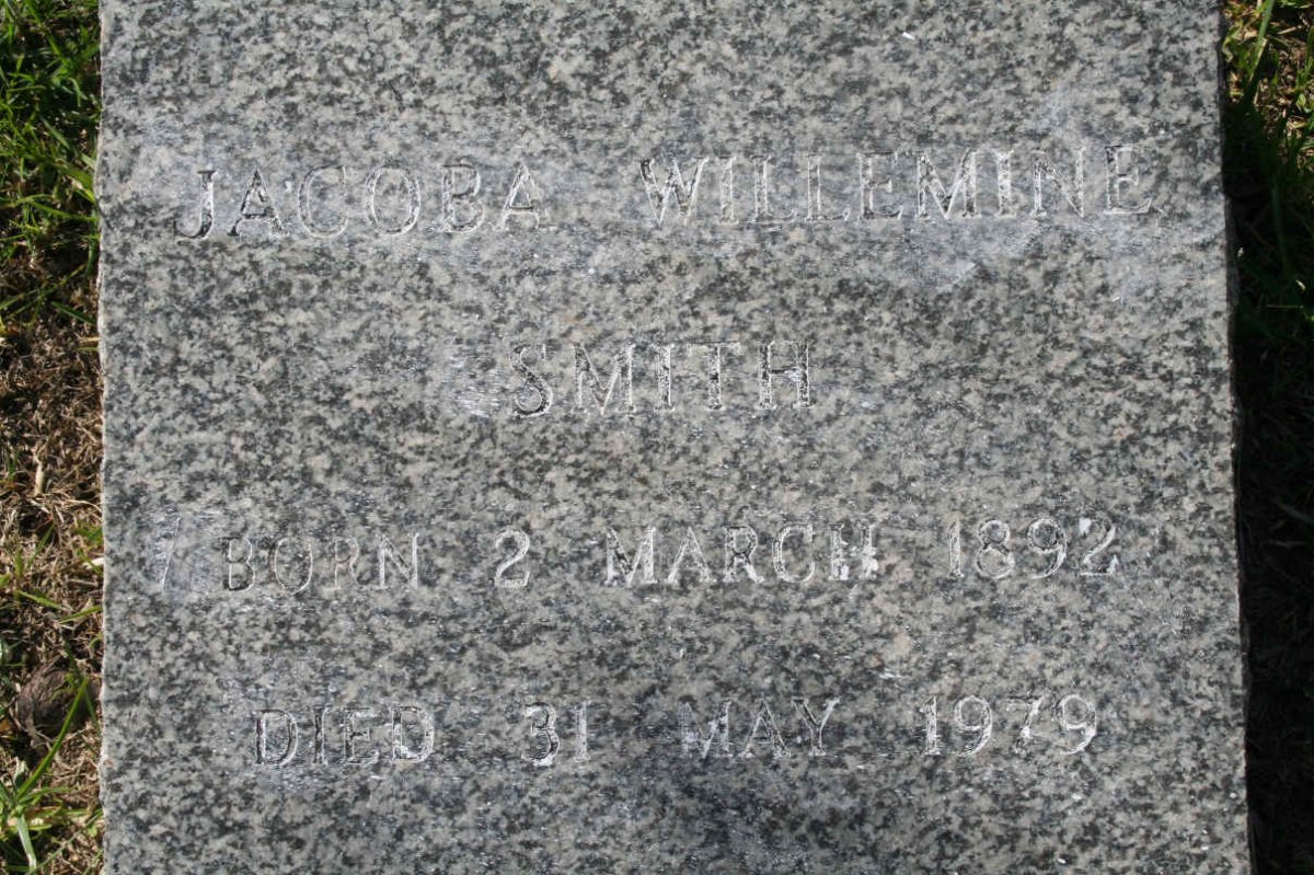 SMITH Jacoba Willemine 1892-1979