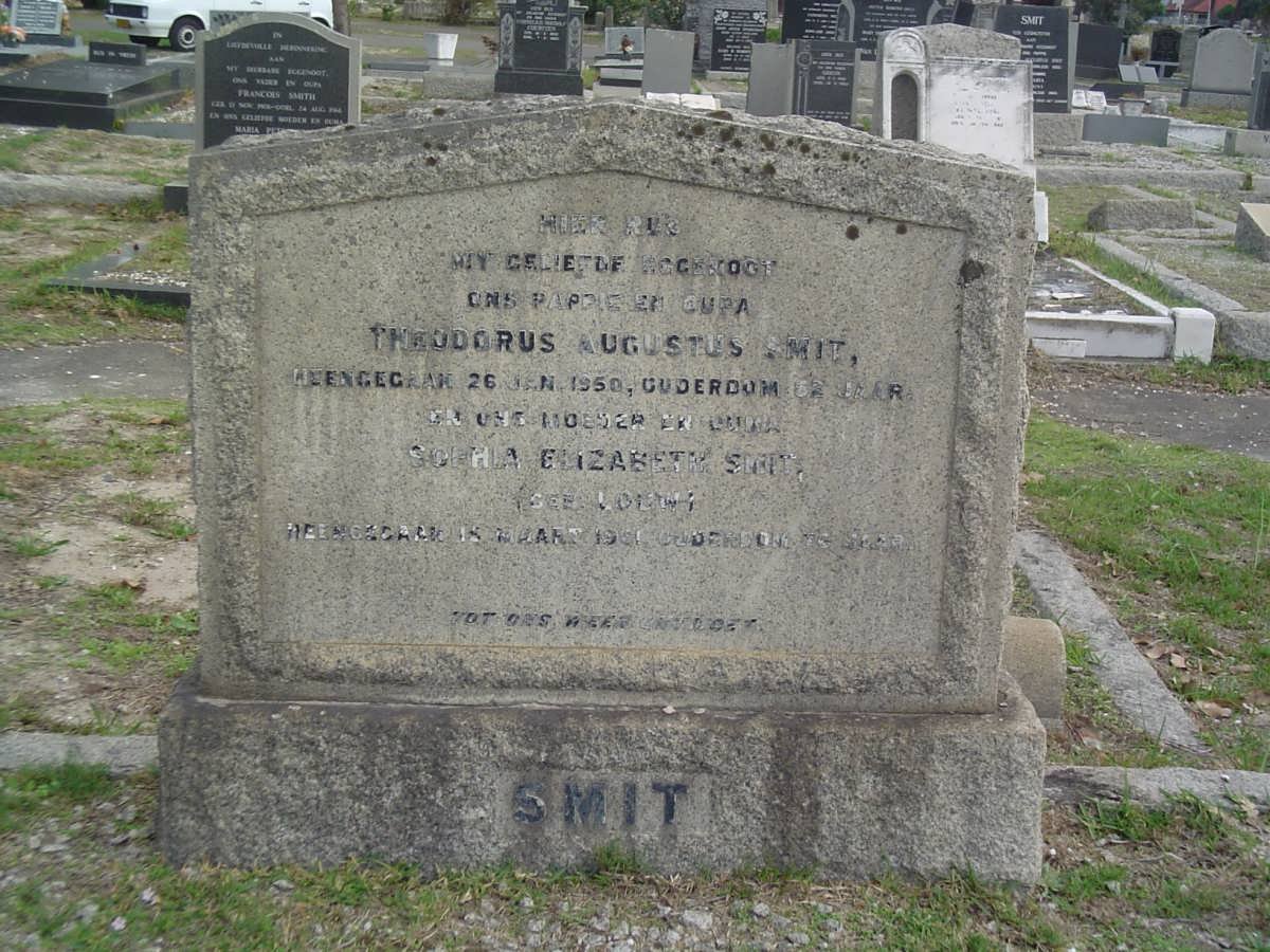 SMIT Theodorus Augustus -1950 &amp; Sophia Elizabeth LOUW -19?1