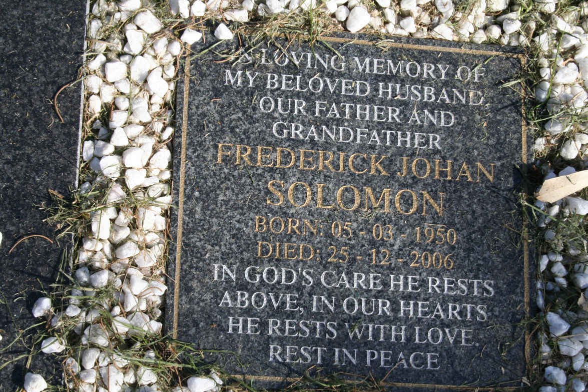 SOLOMON Frederick Johan 1950-2006