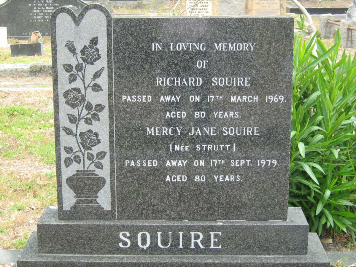 SQUIRE Richard -1969 &amp; Mercy Jane STRUTT -1979