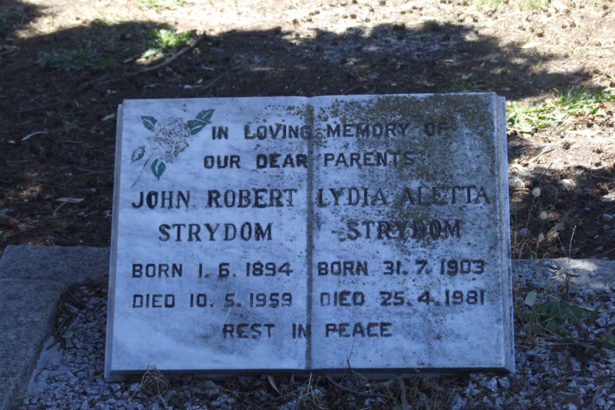 STRYDOM John Robert 1894-1959 &amp; Lydia Aletta 1903-1981
