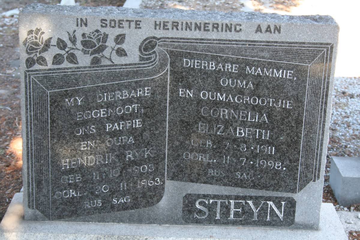 STEYN Hendrik Ryk 1903-1963 &amp; Cornelia Elizabeth 1911-1998