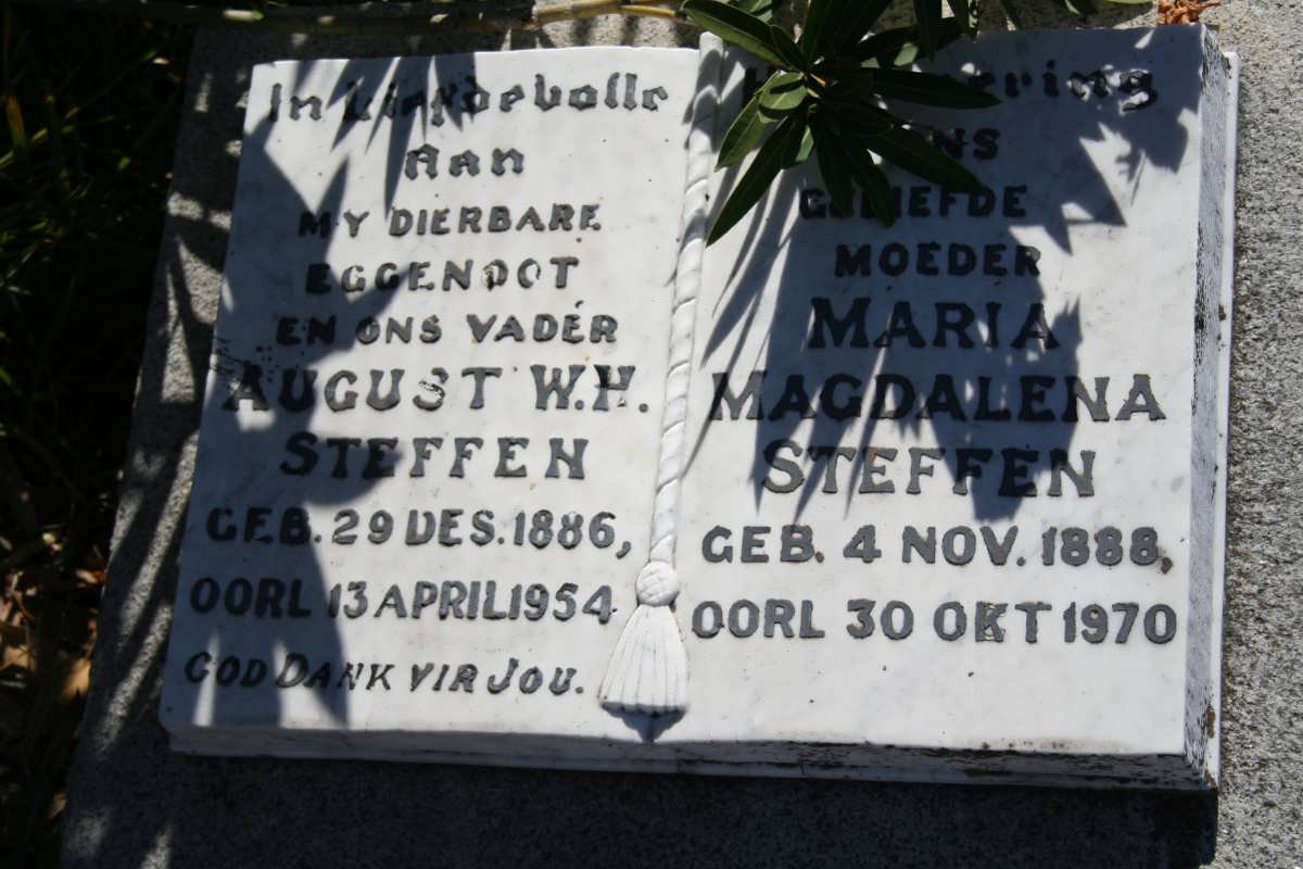 STEFFEN August W.H. 1886-1954 &amp; Maria Magdalena 1888-1970
