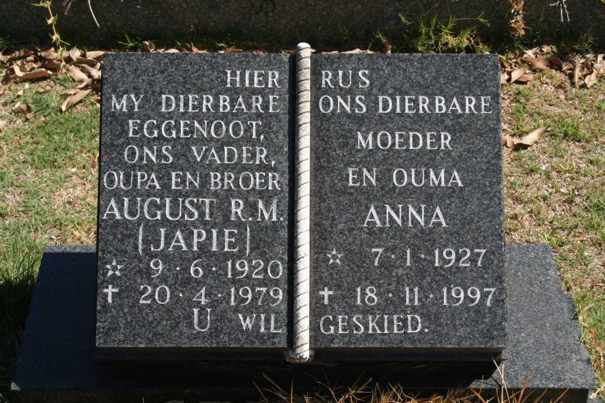 STEFFEN August R.M. 1920-1979 &amp; Anna 1927-1997