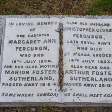 SUTHERLAND Arthur Foster -1936 &amp; Marion Foster -1943 :: FERGUSON Christopher George -1933 &amp; Margaret Ann SUTHERLAND -193