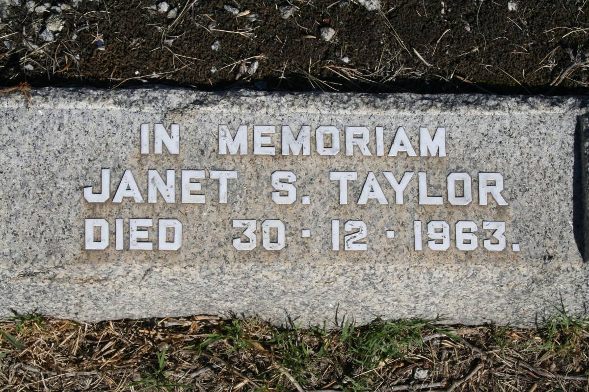 TAYLOR Janet S. -1963