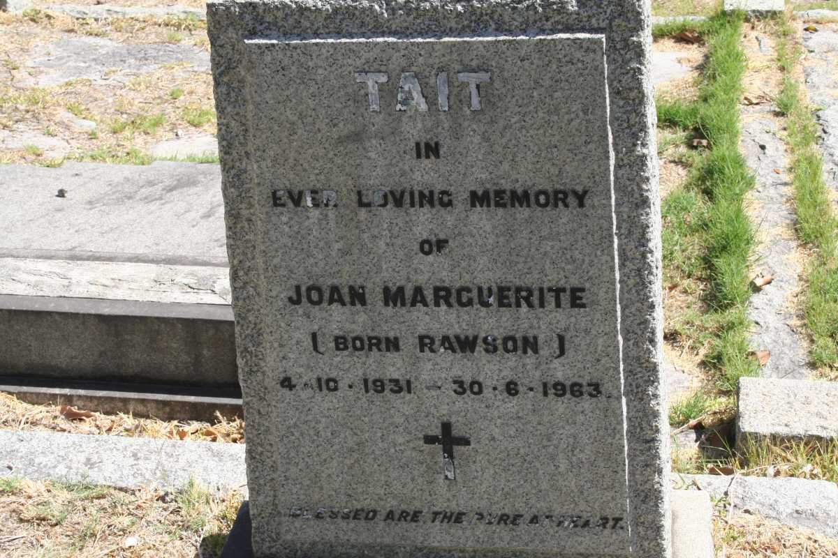 TAIT Joan Marguerite nee RAWSON 1931-1963