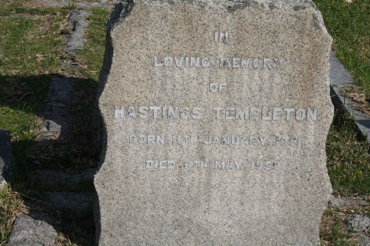 TEMPLETON Hastings 1891-1959