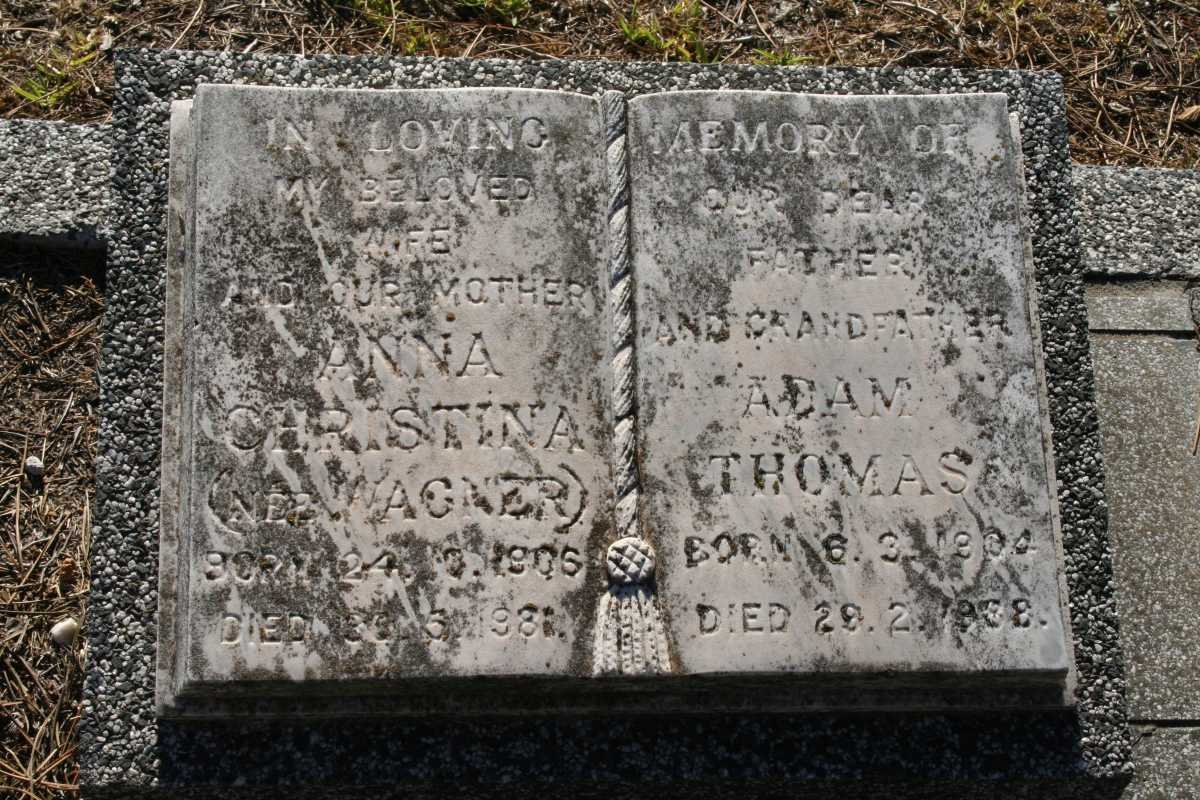 THOMAS Adam 1904-1988 &amp; Anna Christina WAGNER 1806-1981