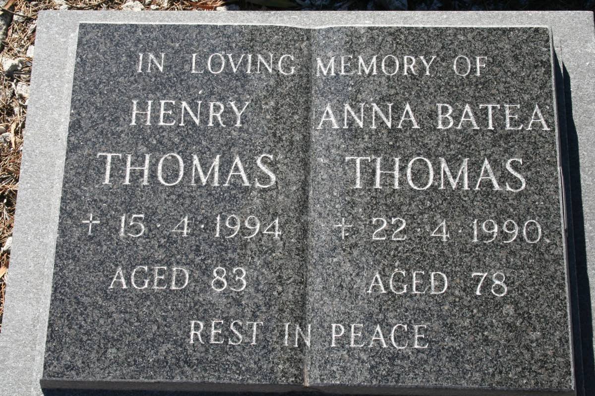 THOMAS Henry -1994 &amp; Anna Batea -1990