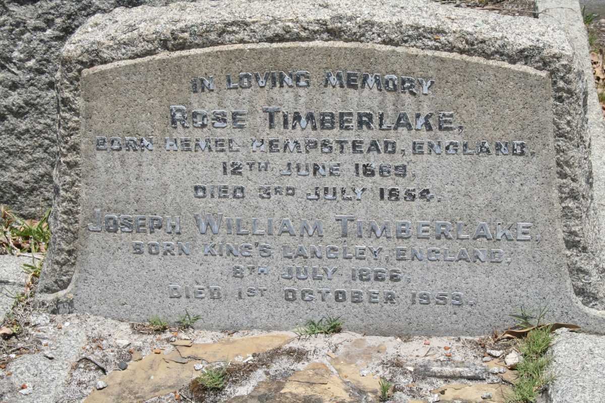 TIMBERLAKE Joseph William 1866-1959 &amp; Rose 1869-1954