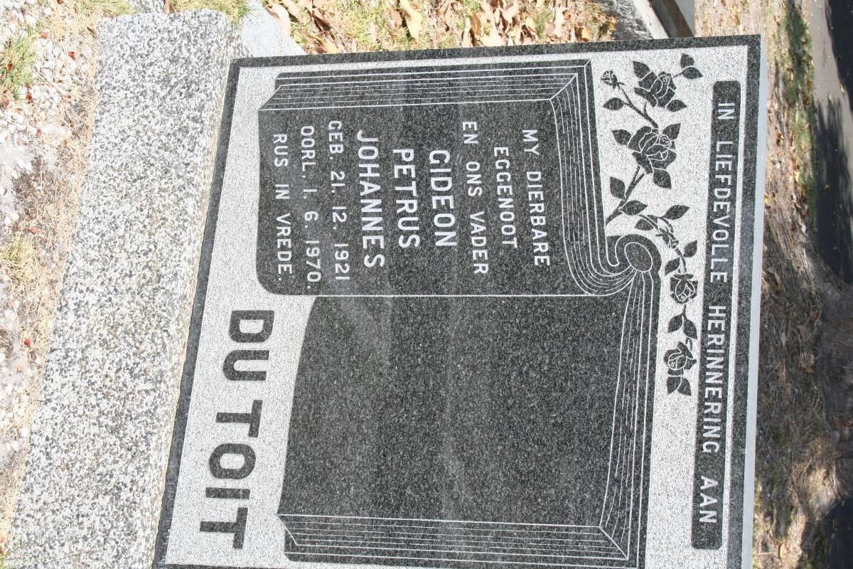 TOIT Gideon Petrus Johannes, du 1921-1970