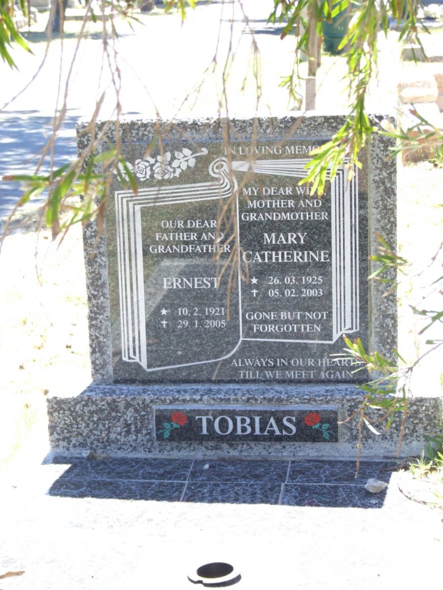 TOBIAS Ernest 1921-2005 &amp; Mary Catherine 1925-2003