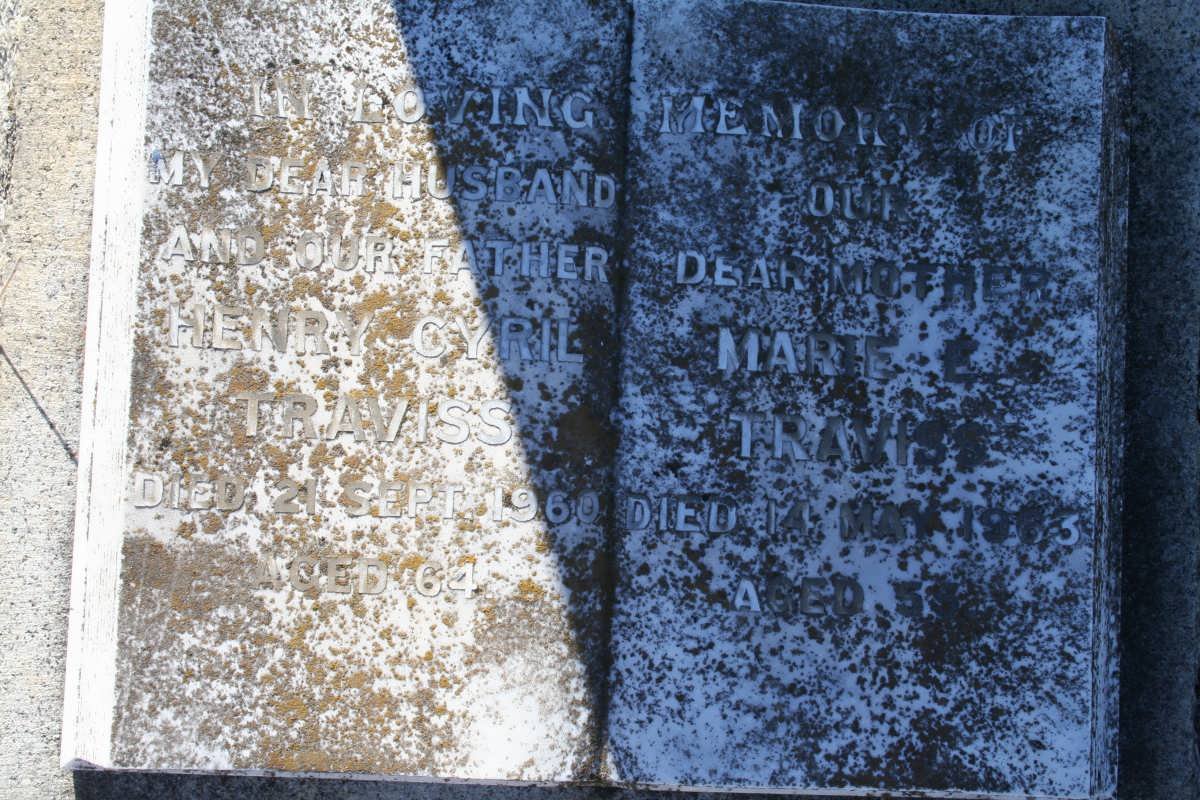 TRAVISS Henry Cyril -1960 &amp; Marie -1963